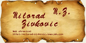 Milorad Živković vizit kartica